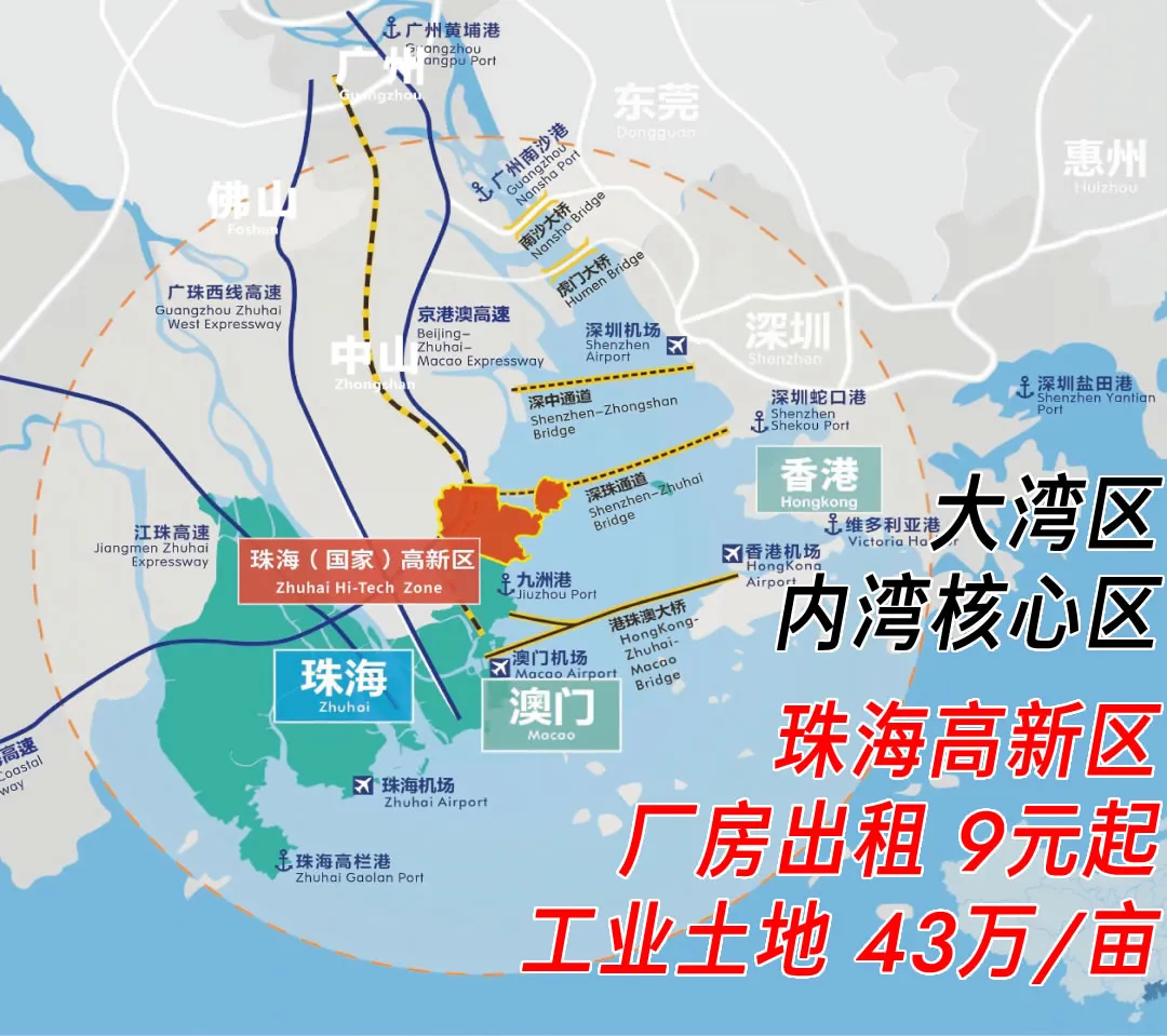 大湾区核心区 工业土地出售 招商引资  M1 M2 M3工业用地  10亩起